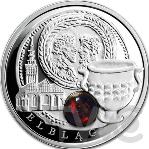 2011 16.81g .925 Silver Coin Amber Route: Elblag