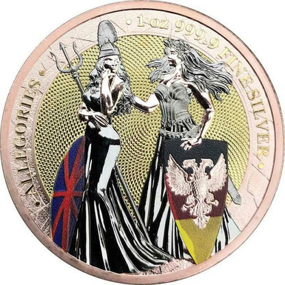 2019 Germania- The Allegories Britannia & Germania- Red Gold, Yellow Gold, & Color 1oz