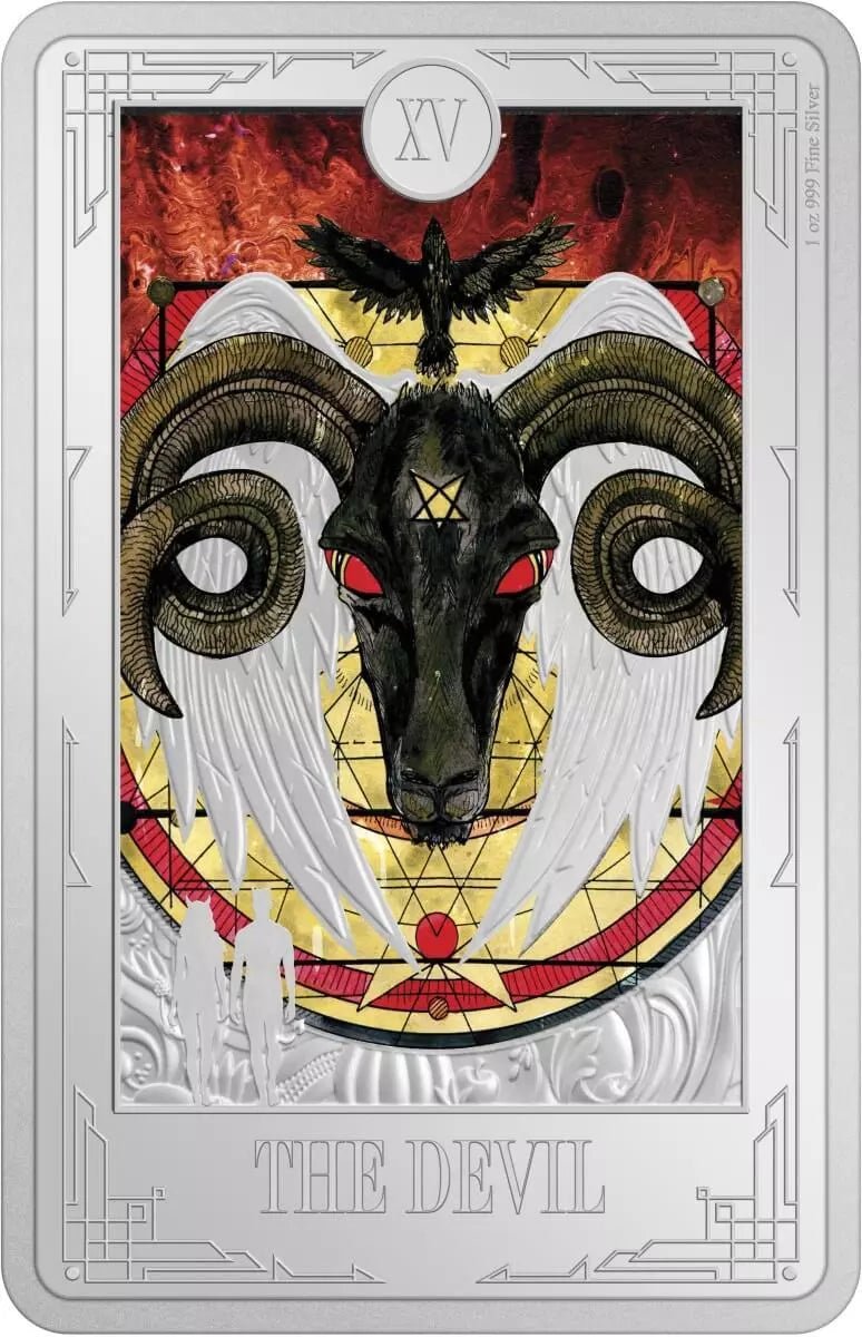 2024 Niue Tarot Card XV. The Devil 1 oz Silver Colorized Proof Coin