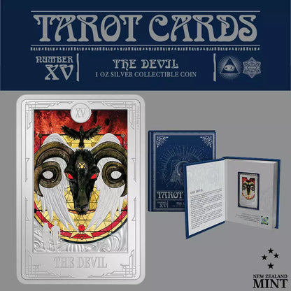 2024 Niue Tarot Card XV. The Devil 1 oz Silver Colorized Proof Coin