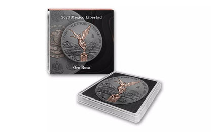 2023 Mexico 1 oz Silver Libertad Oro Rosa Edition with Black Ruthenium Rose Gold