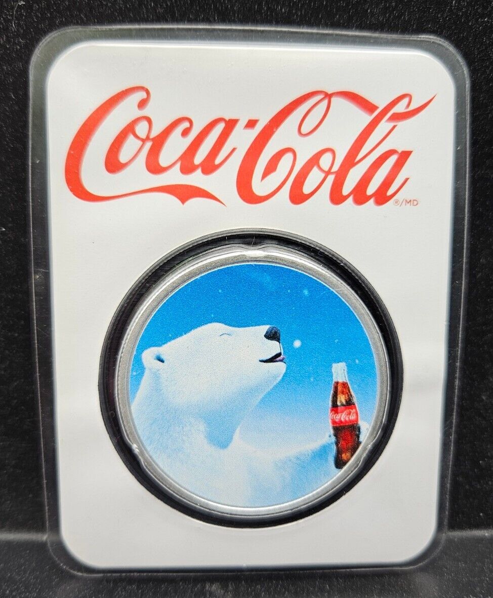 Coca-Cola 1oz .999 Coin Silver Colorized Round (Polar Bear) TEP