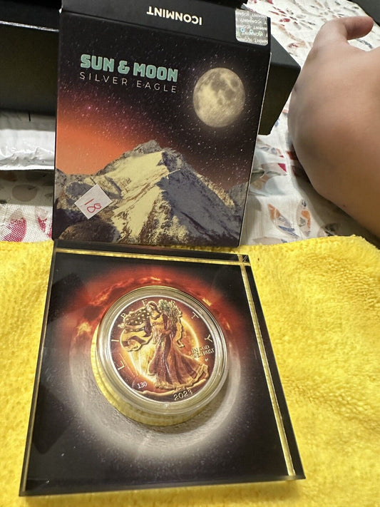 Silver Eagle Sun And Moon Colorized
