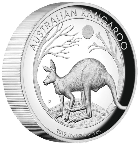 2019 P Australia HIGH RELIEF 1oz Silver Kangaroo $1 Coin