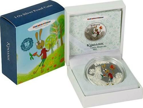 Cook Islands 2011 5usd Soyuzmultfilm Winnie the Pooh Rabbit 1Oz Silver Coin