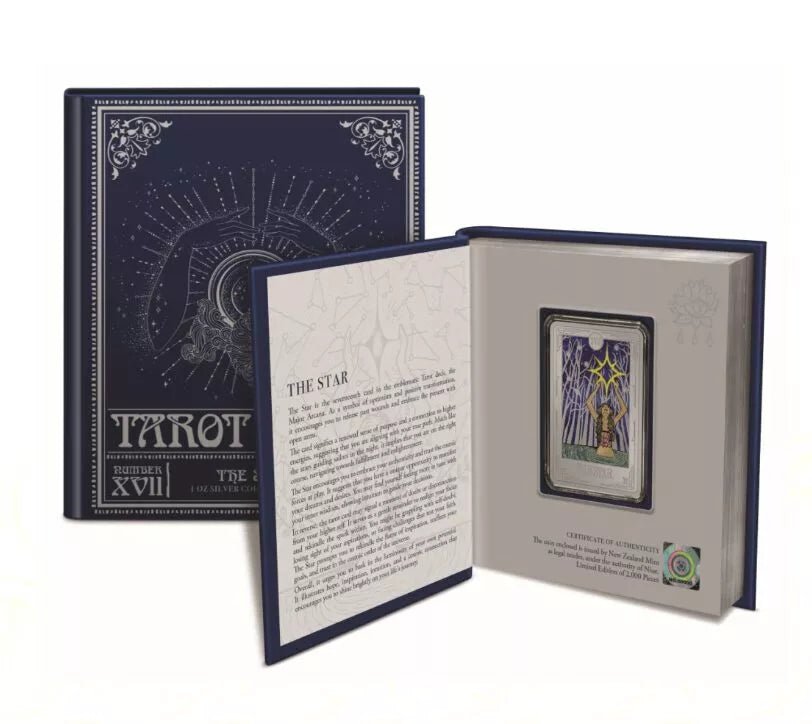 2024 Niue Tarot Card XVI. The Star 1 oz Silver Colorized Proof Coin New Zealand Mint