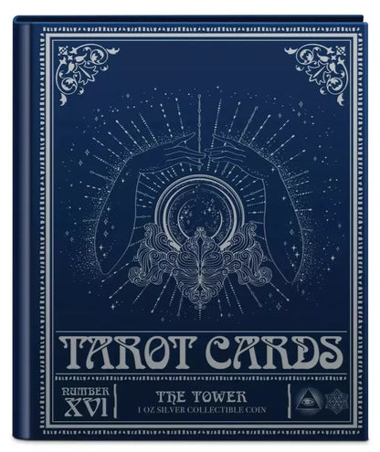 2024 Niue Tarot Card XVI. The Tower 1 oz Silver Colorized Proof Coin New Zealand Mint