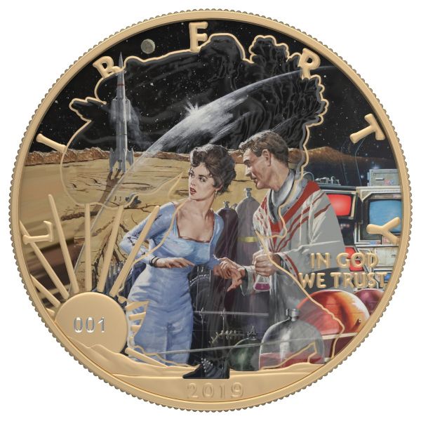 USA 2019 1$ Classic Sci-Fi - Astonishment 1 Oz Silver Coin with Varnish