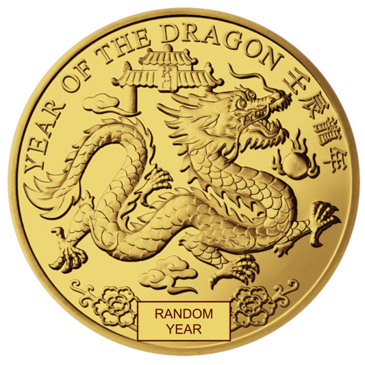 Random Year & Design 15.98 gram Hong Kong Lunar .916 Gold Proof Medal