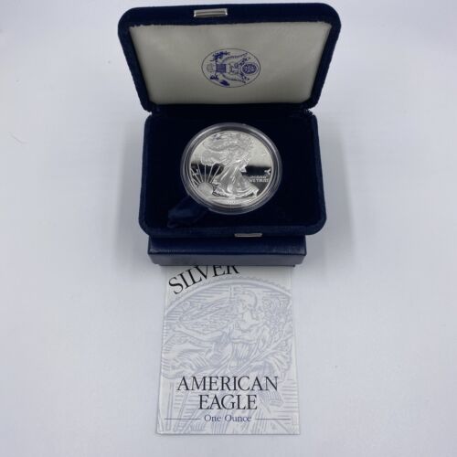 2002-W Proof .999 Silver Coin American Silver Eagle with Box & coa