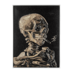 Smoking Skeleton with Burning Cigarette by Vincent van Gogh 2.5 oz Silver Coin - Captain’s Chest Bullion