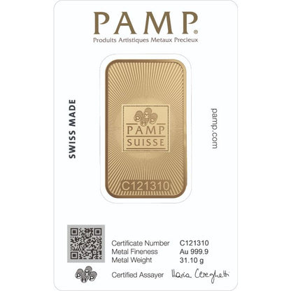 PAMP Suisse 1oz .9999 Gold Bar