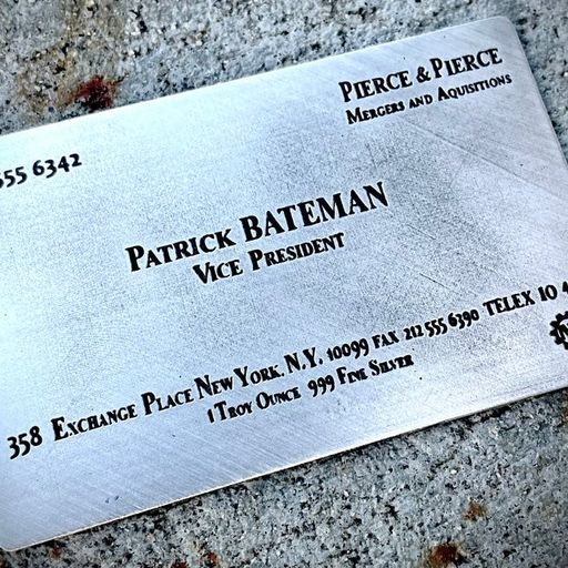 American Psycho Patrick Bateman Business Card 1 oz Silver Card Bar