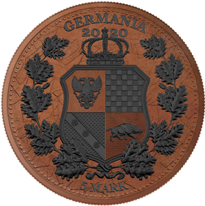 Germania 2020 5 Mark - Italia & Germania - Terracotta 1 Oz Silver Coin