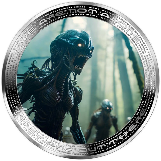 2025 Cameroon 2oz Alien Cyborg .999 Colorized Silver Coin