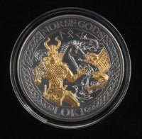 2022 Norse Gods Loki 2oz .999 Silver Cook Islands Antiqued Finish