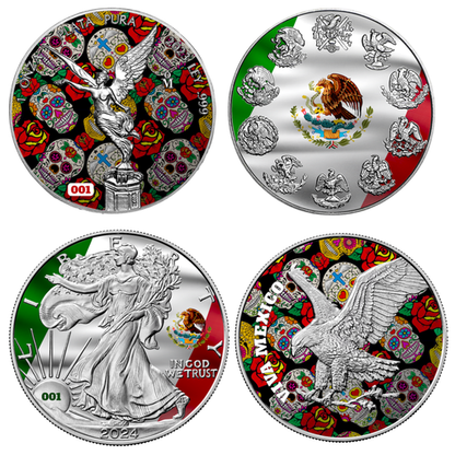 2023&2024 Mexico & U.S. Mexican Pride 2 x 1 oz Silver Coin Set