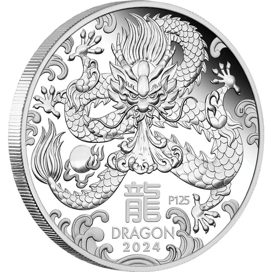 2024 Australia Lunar Series III Year of the Dragon 1/2oz Silver Proof Coin