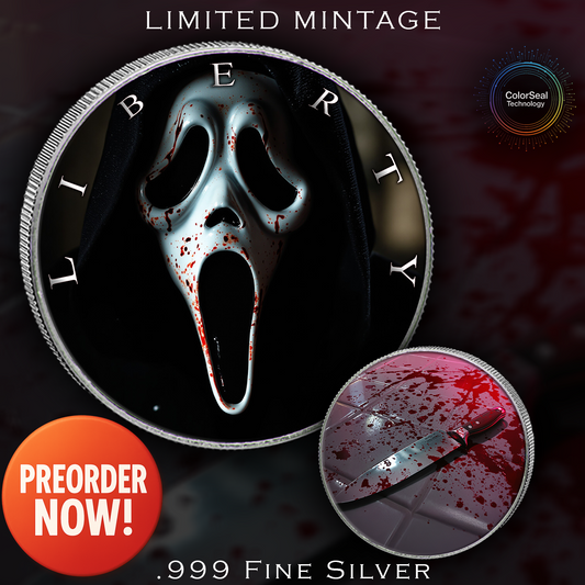 2024 Silver Eagle American Horrors Scream Edition 1oz .999 Silver Coin Colorized